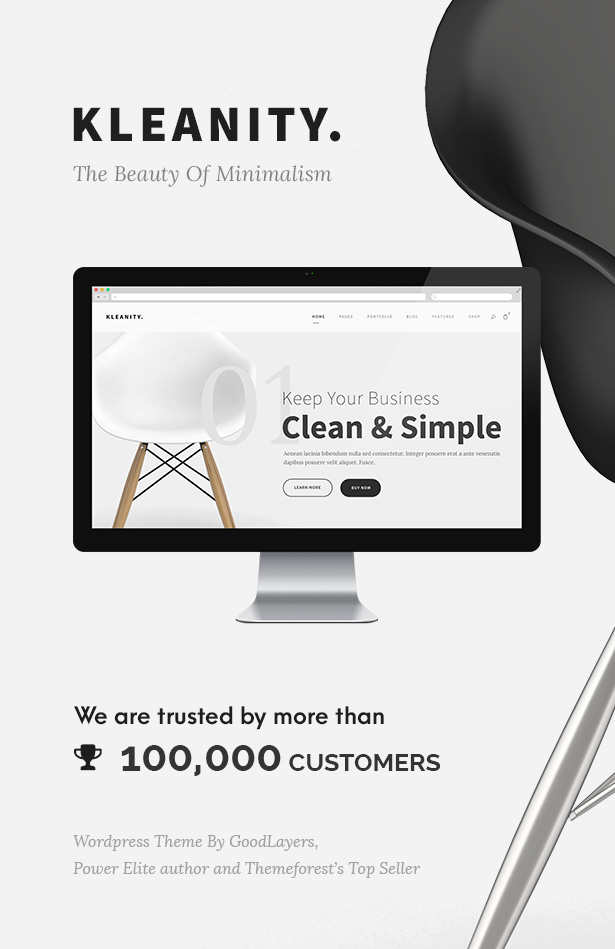 Kleanity - Tema minimalista de WordPress / Portafolio creativo - 1