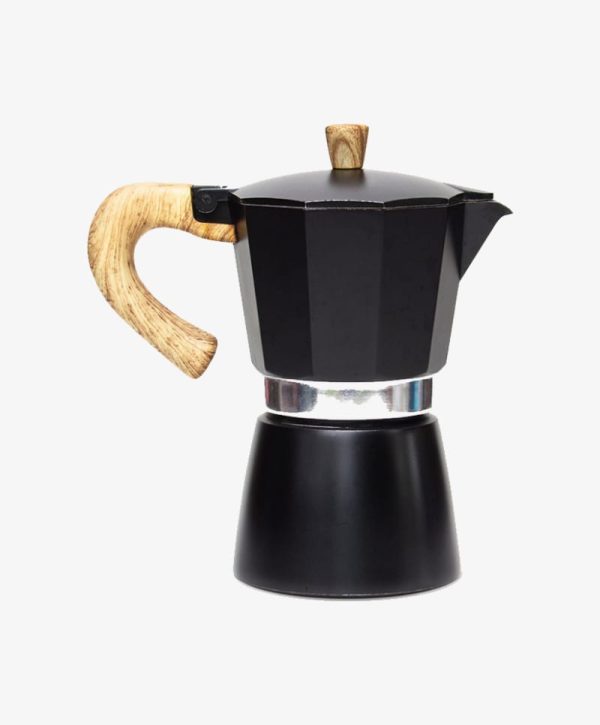 Moka coffee pot metal black italian espresso maker